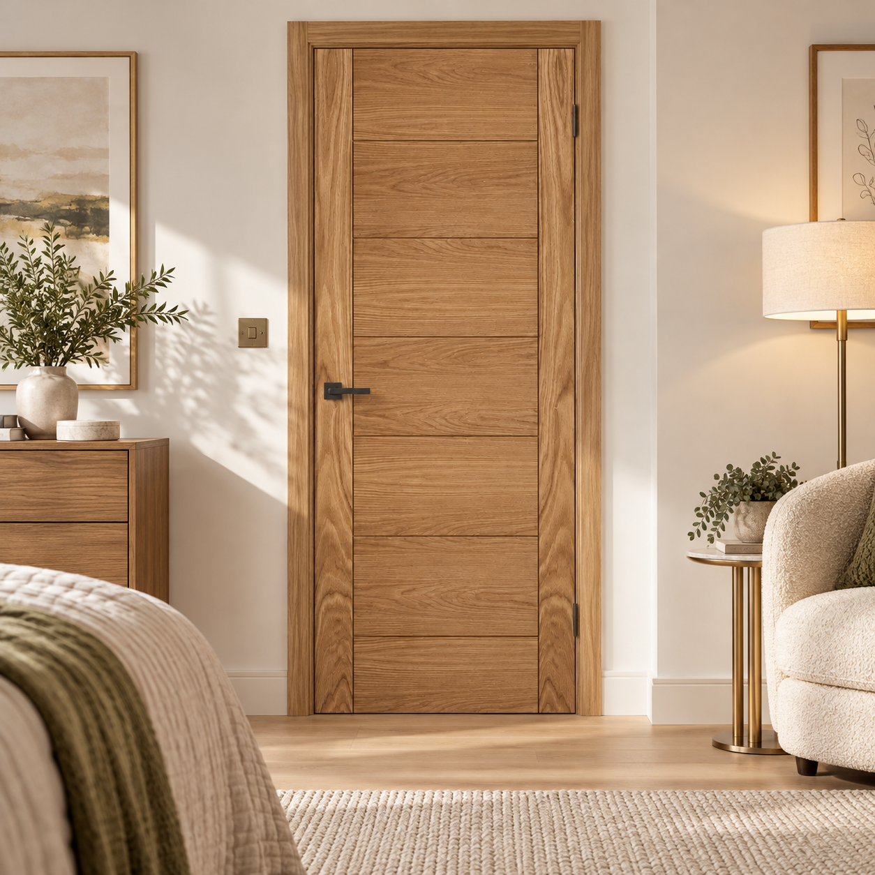LPD Carini 7P Oak Panel Veneer Pre-Finished Internal Door lifestyle