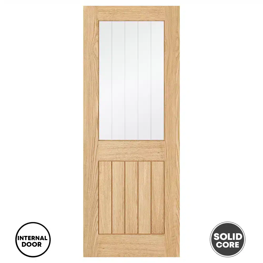 LPD Internal Door Oak Unfinished Glazed 1L Belize