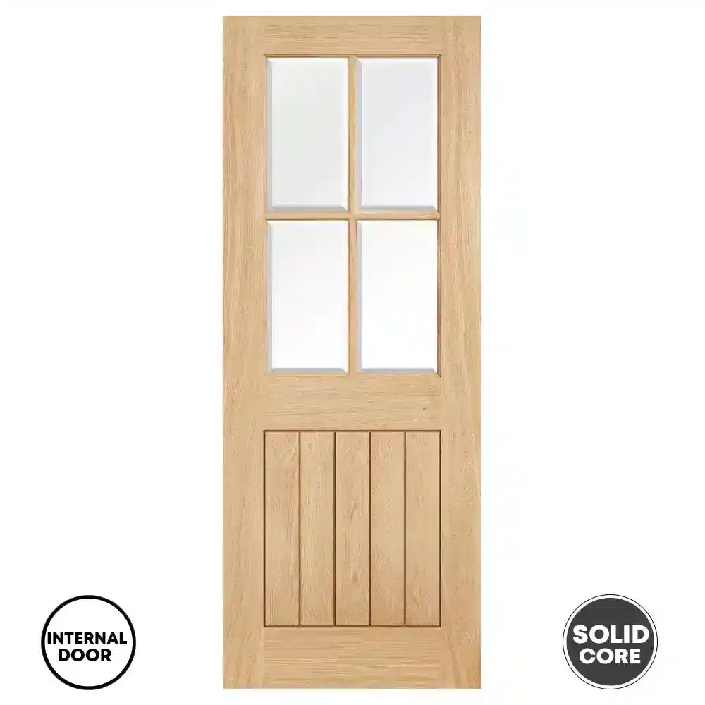 LPD Door Belize 4L Glazed Unfinished - Oak