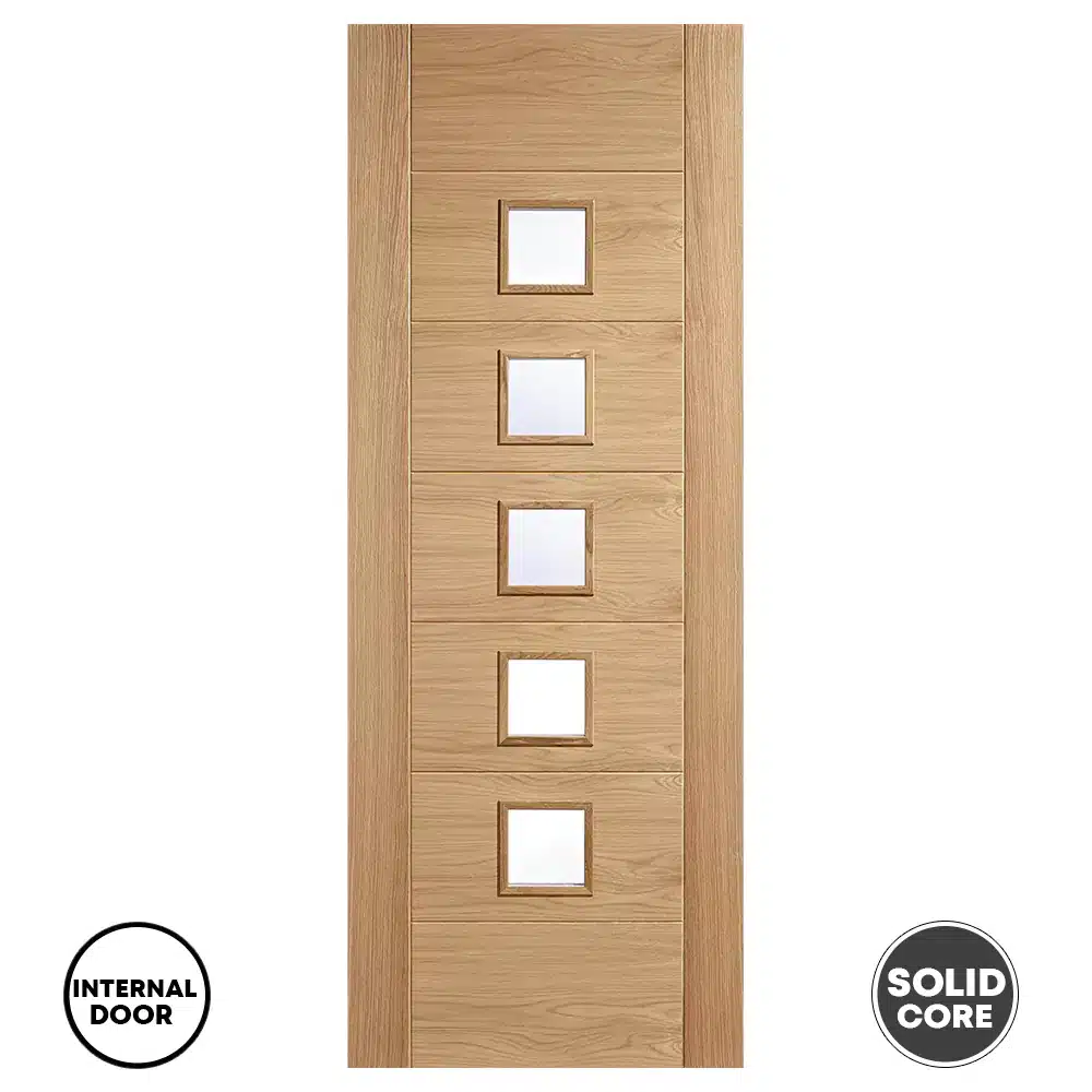 LPD Carini 5L Clear Oak Glazed Internal Door Pre-finished