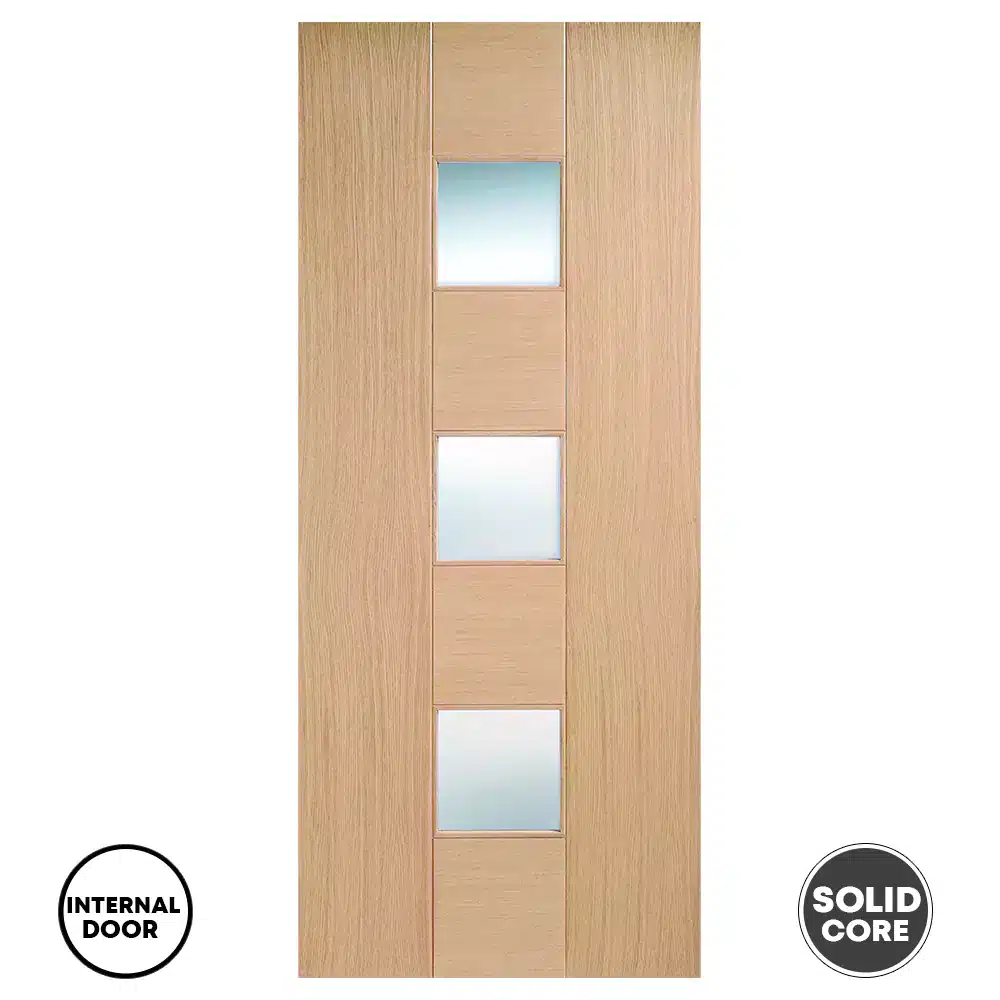 LPD Internal Oak Door Glazed Catalonia