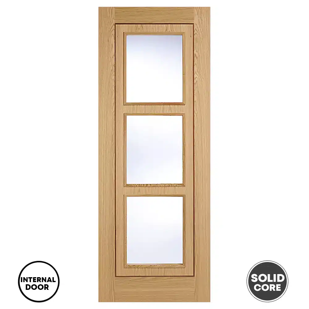 LPD Internal Solid Oak Glazed Door Inlay 3L Prefinished