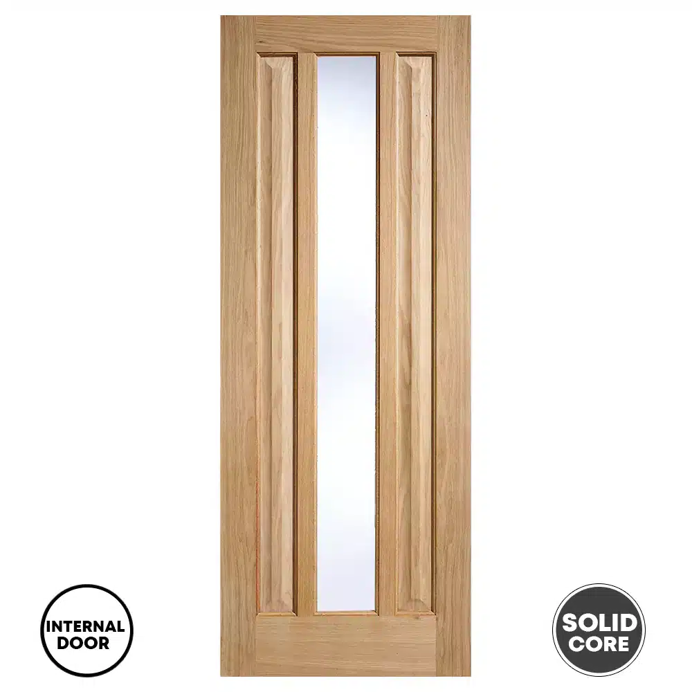 LPD Oak Internal Door Glazed Unfinished Kilburn