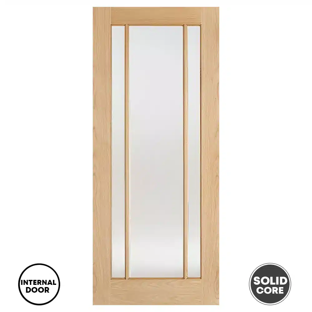 LPD Oak Door Glass Glazed Lincoln 3L Frosted