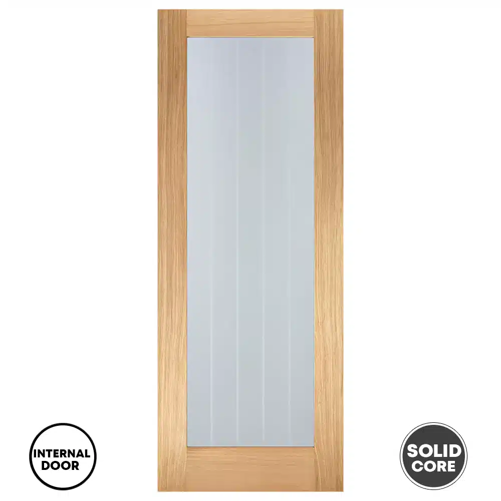 LPD Internal Door Mexicano Pattern 10 Clear Glazed Unfinished - Oak