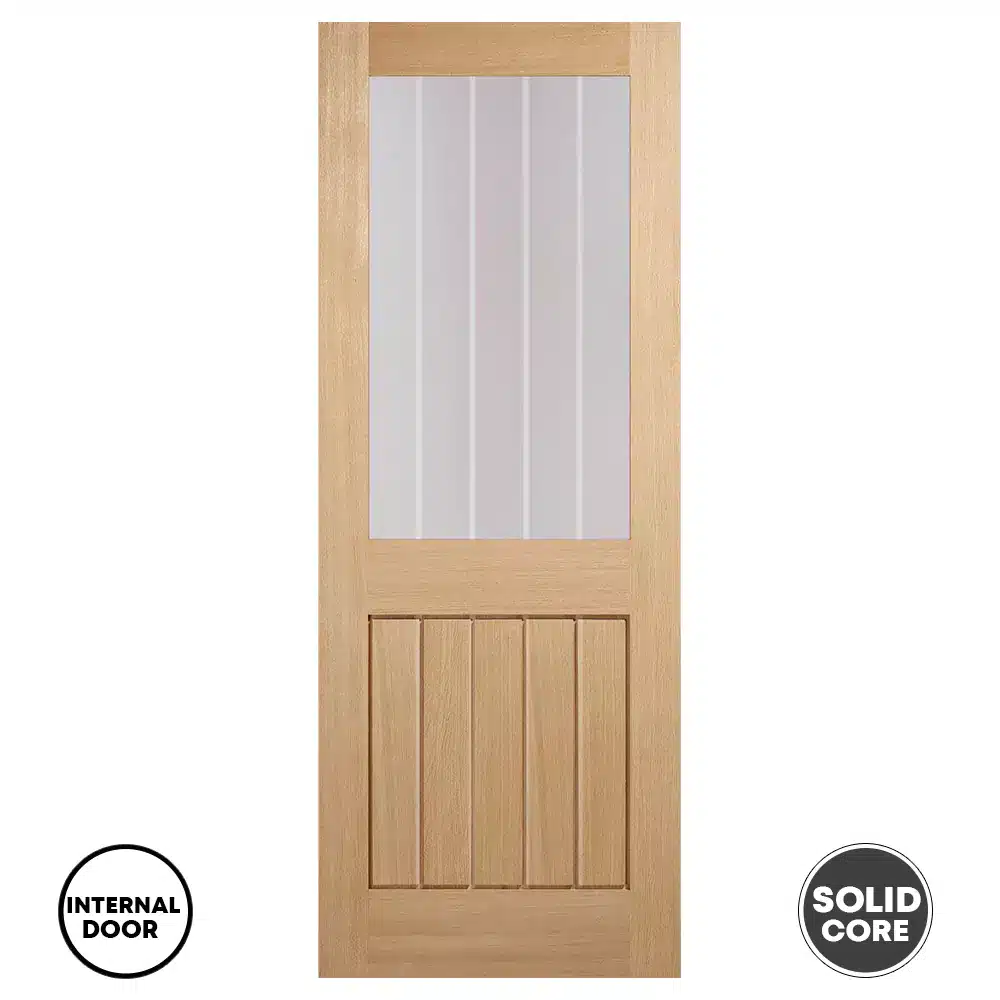 LPD Mexicano Internal Door Glazed Unfinished Half Light - Oak