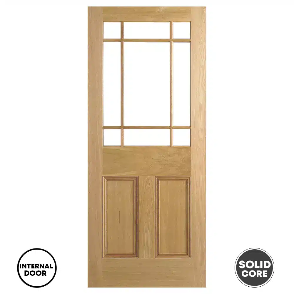 LPD Internal Unfinished Solid Door Unglazed Downham Oak