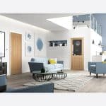 LPD Door Prefinished Mexicano Glazed Half Light Fire - Oak