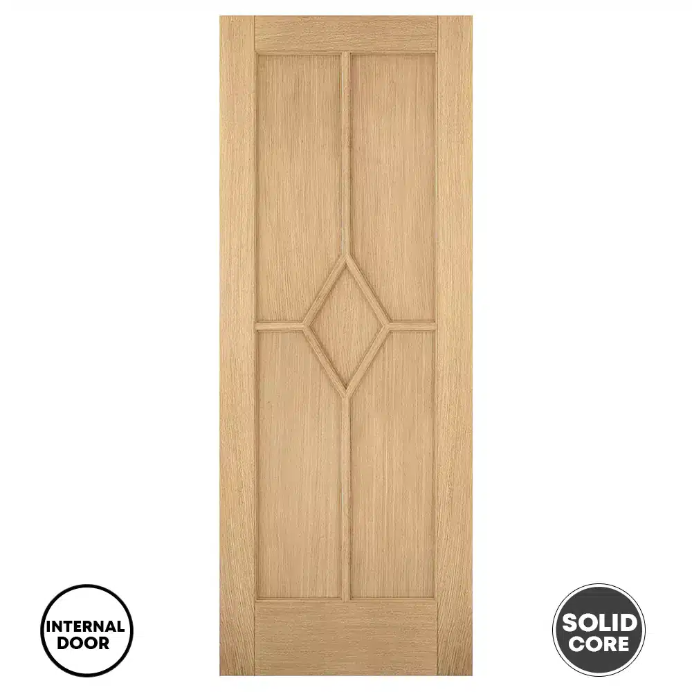 LPD Solid Reims Oak Internal Door 5 Panel Pre-finished