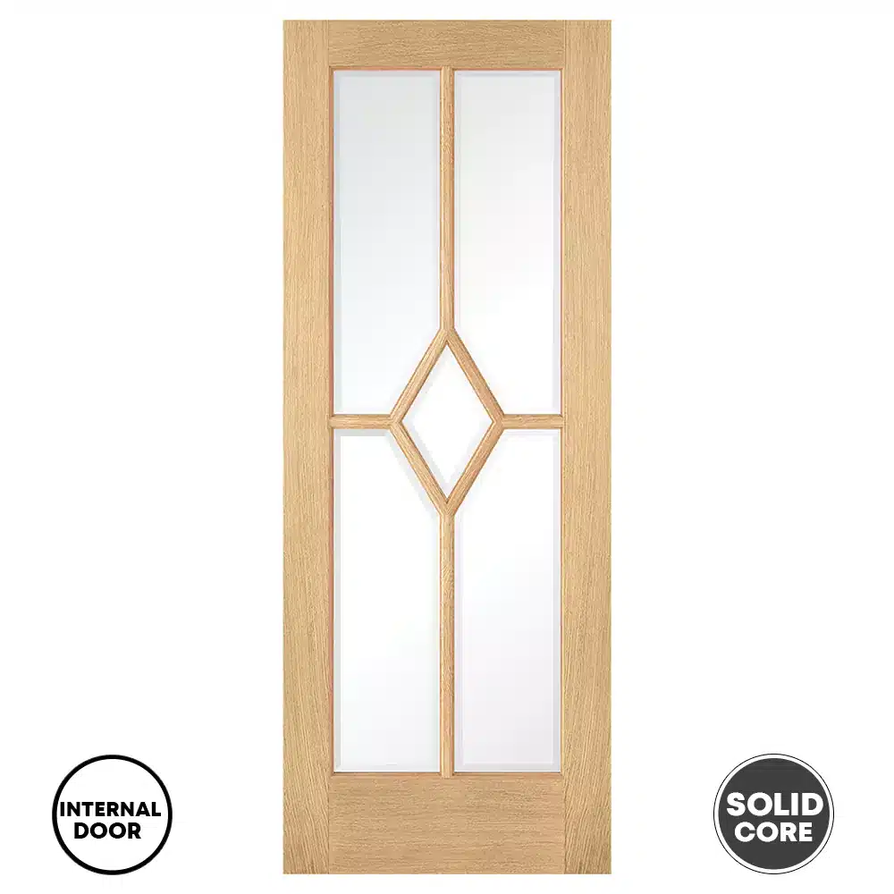 LPD 5L Glazed Oak Door Prefinished Reims