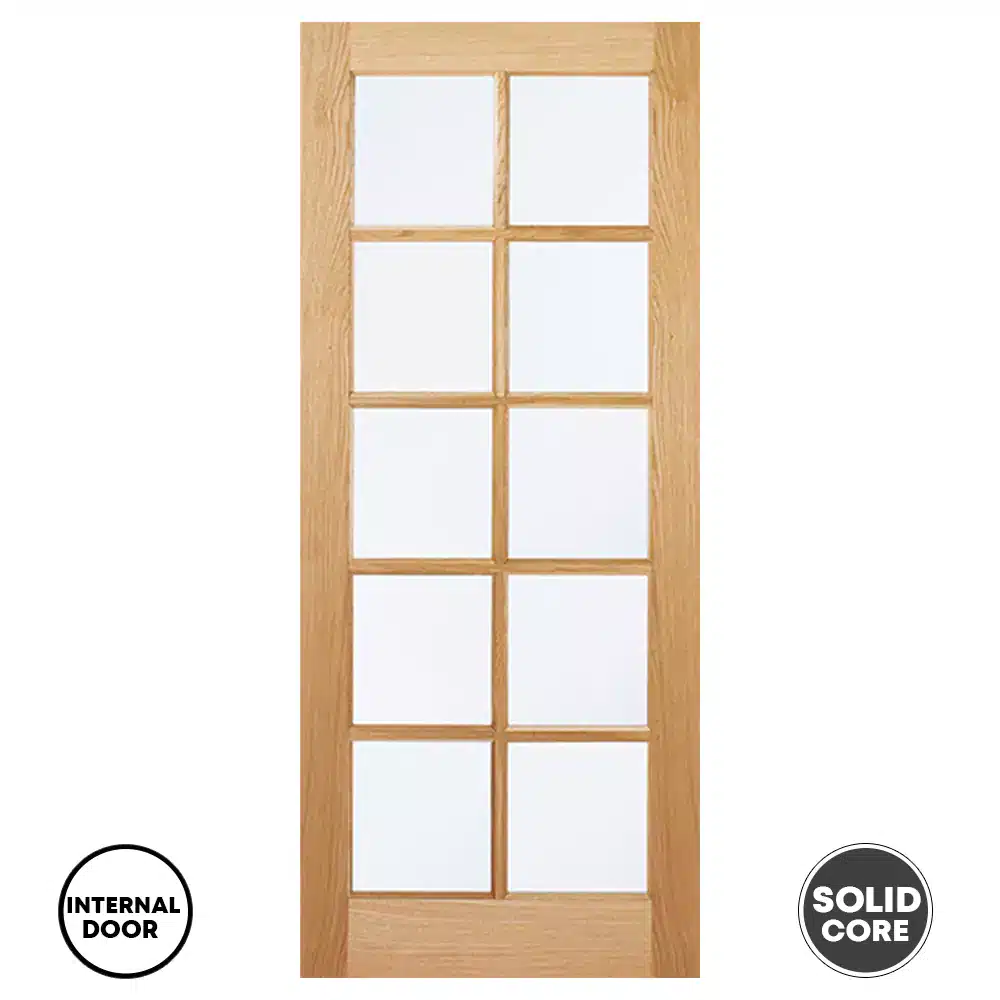 LPD Oak SA 10L Clear Internal Door Glazed Unfinished