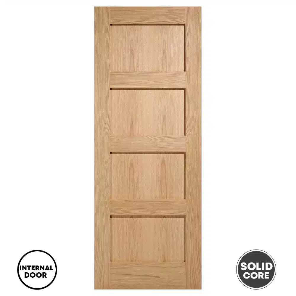 LPD 4 Panel Shaker Internal Door Unfinished - Oak