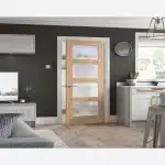 LPD Door Shaker Glazed 4L Frosted Pre-finished – Oak-1