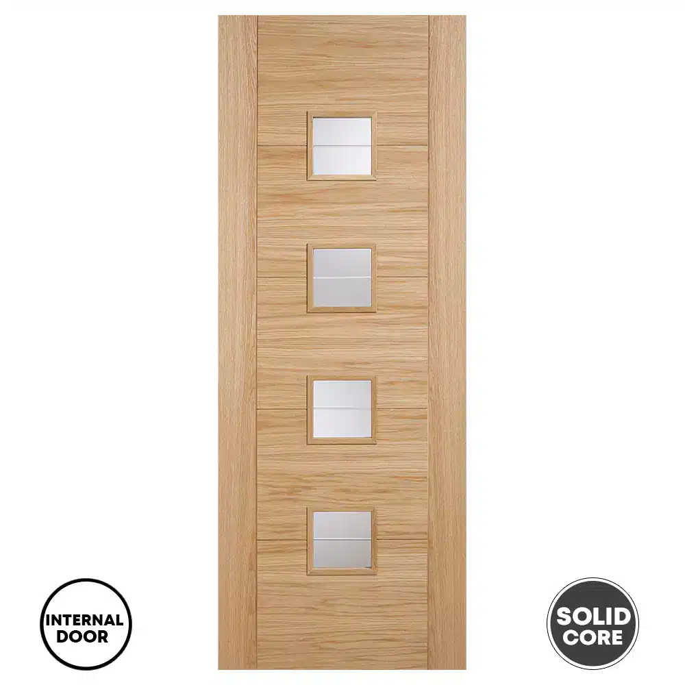 LPD Glazed Prefinished Door Oak Vancouver Brilliant Clear Cut