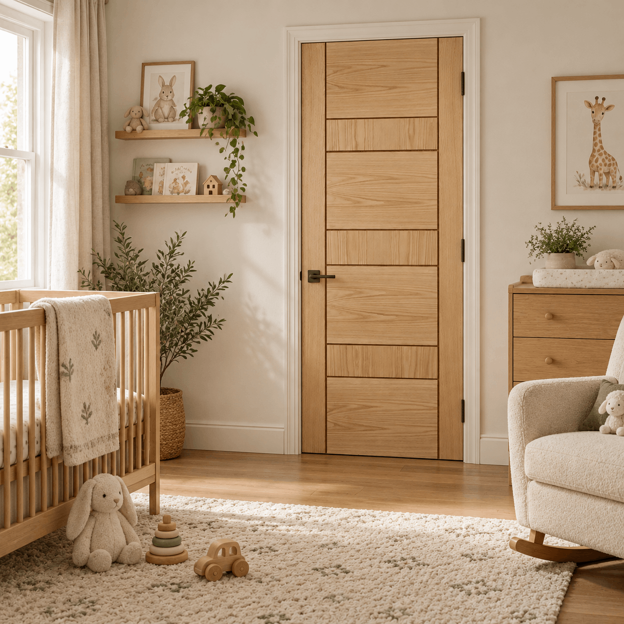 LPD Edmonton Oak Ladder Panel Veneer Pre-Finished Internal Door