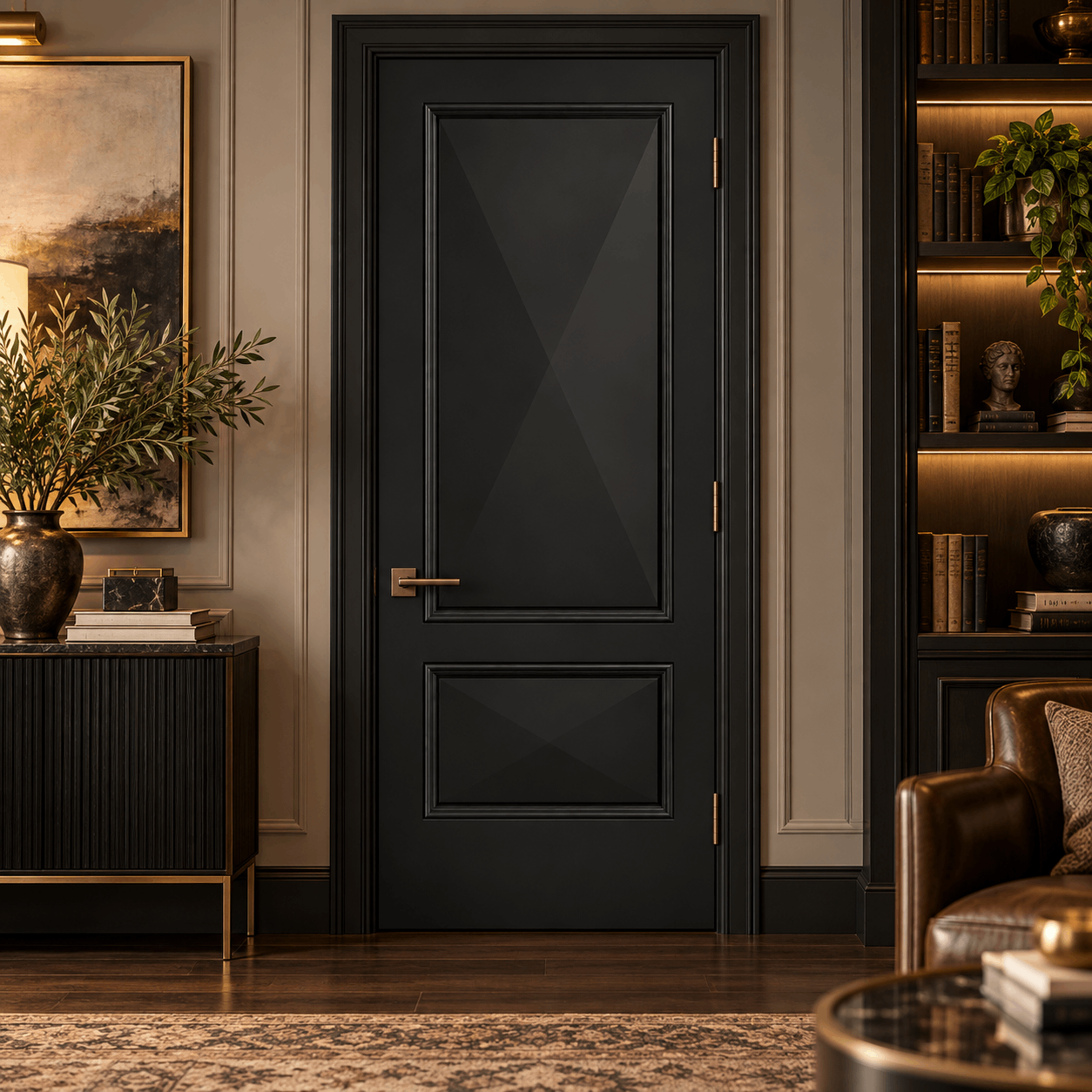 LPD Knightsbridge 2P Black Panel Primed Plus Internal Door