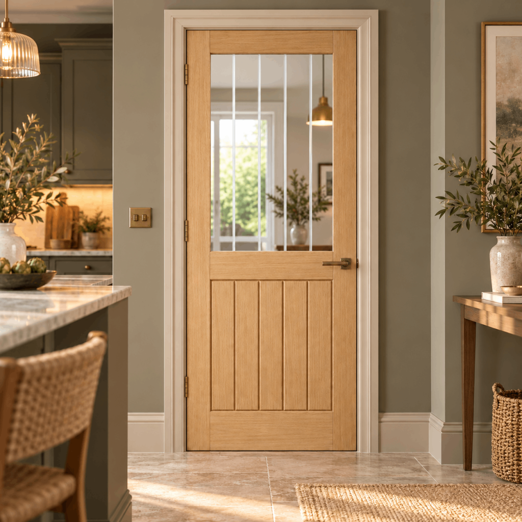 LPD Mexicano Half Light Oak Clear Glazed Veneer Pre-Finished Internal Door