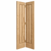 LPD Mexicano Oak Square Cut Groove Vertical Panel Design White Oak Veneer Unfinished Bi-Fold Internal Door