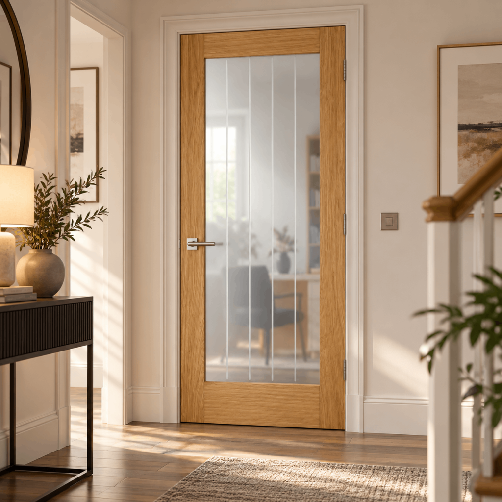LPD Mexicano Pattern 10 Oak Clear Glazed Veneer Pre-Finished Internal Door