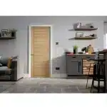 LPD Door Oak Lille 1L Clear Glazed Pre-finished