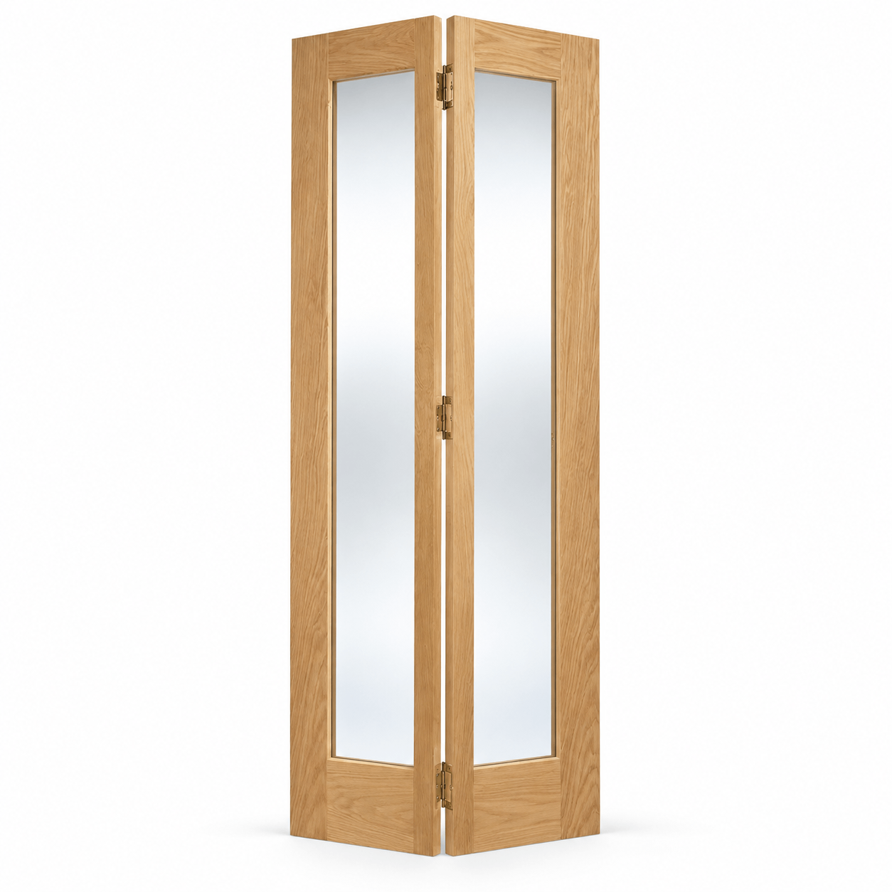 LPD Pattern 10 2L Oak Clear Glazed Veneer Unfinished Bi-Fold Internal Door