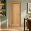 LPD Pattern 10 Oak Recessed One Panel Contrasting Wood Grain Design White Oak Veneer Unfinished Internal Door lifestyle