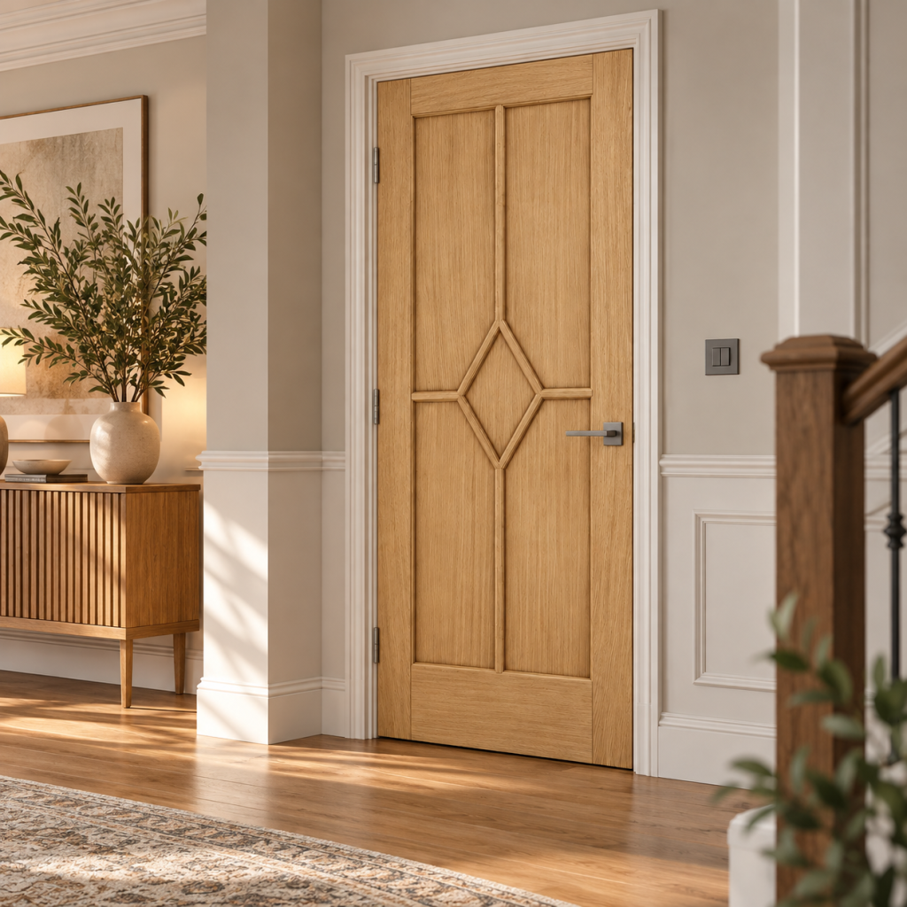 LPD Reims 5P Oak Diamond Design Veneer Pre-Finished Internal Door