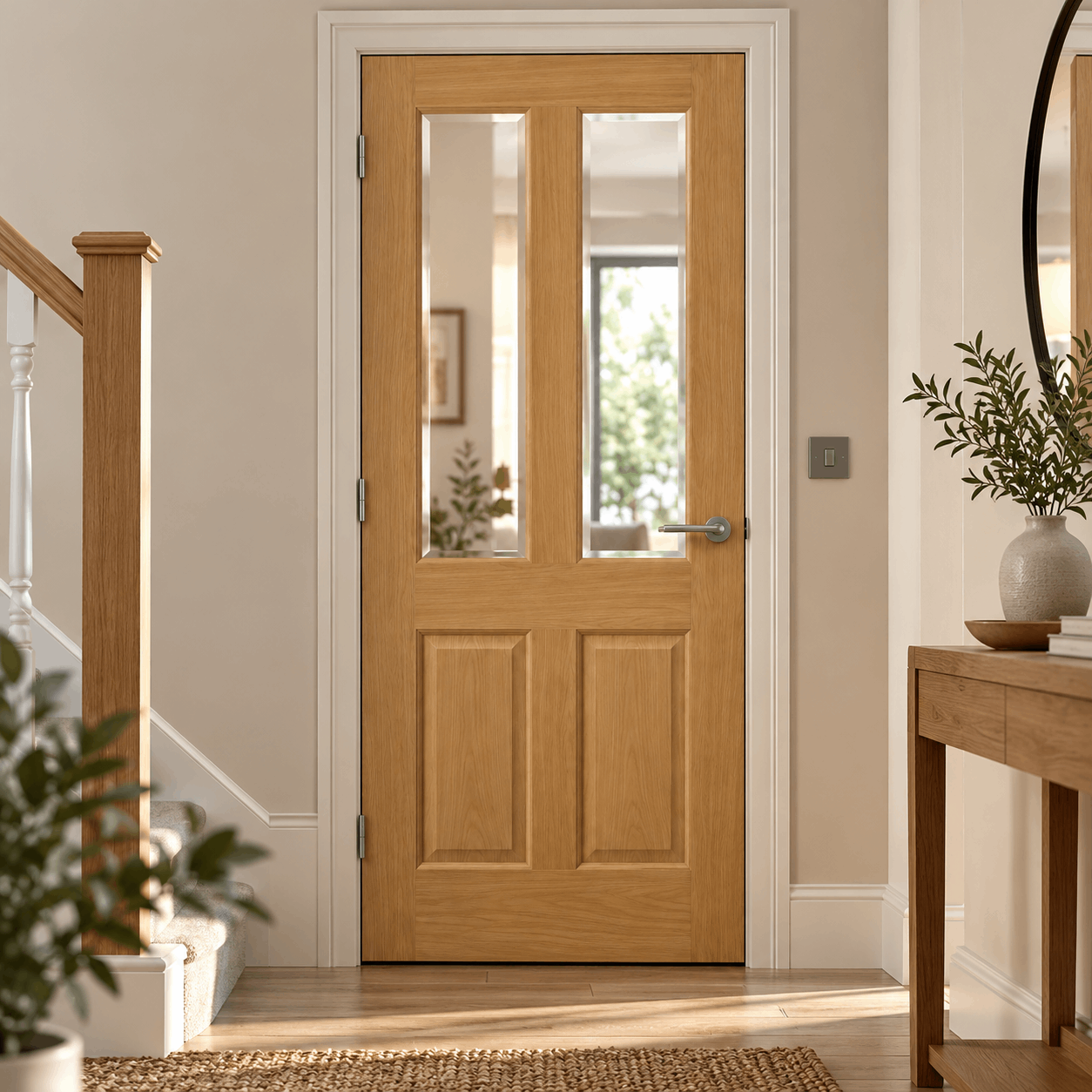 LPD Richmond 2L Oak Clear Glazed Veneer Pre-Finished Internal Door