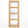 LPD Shaker 4L Oak Clear Glazed Veneer Pre-Finished Internal Door