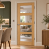 LPD Shaker 4L Oak Clear Glazed Veneer Pre-Finished Internal Door