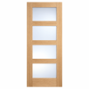 LPD Shaker 4L Oak Frosted Glazed Panel Design White Oak Veneer Pre-Finished Internal Door