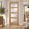 LPD Shaker 4L Oak Frosted Glazed Panel Design White Oak Veneer Pre-Finished Internal Door