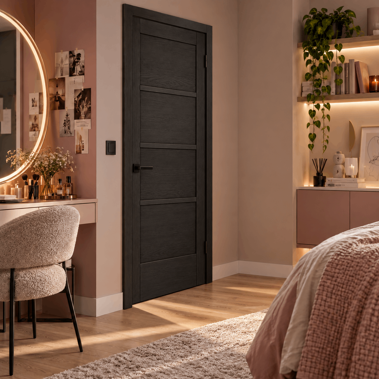 LPD Soho 4P Dark Charcoal Panel Veneer Pre-Finished Internal Door