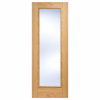LPD Vancouver Pattern 10 Oak Large Clear Glazed Centre Panel Raised Moulding V-Cut Ladder Design White Oak Veneer Pre-Finished Internal Door