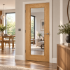 LPD Vancouver Pattern 10 Oak Large Clear Glazed Centre Panel Raised Moulding V-Cut Ladder Design White Oak Veneer Pre-Finished Internal Door lifestyle