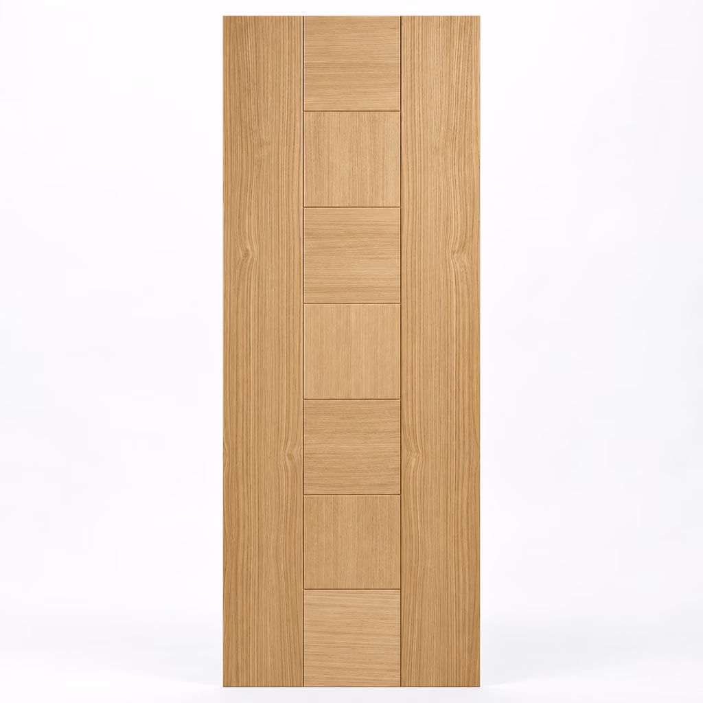 LPD Catalonia Oak 7 Square Panel Veneer Pre-Finished Internal Door