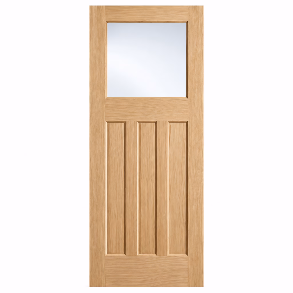 LPD DX 30s 1L Oak Frosted Glazed Veneer Unfinished Internal Door