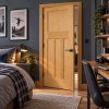 LPD DX 30s Oak 3 Rectangular and 1 Square Inset Panel Design White Oak Veneer Unfinished Internal Door lifestyle