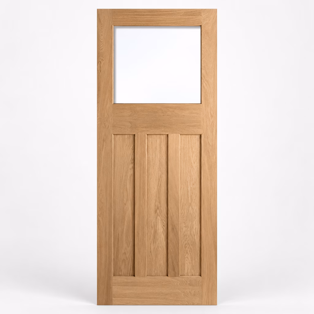 LPD DX 30s Style Oak 3 Vertical Panel Unglazed Veneer Unfinished Internal Door