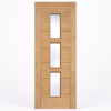 LPD Hampshire 3L Oak Contemporary Recessed Centre Panels Clear Glazed White Oak Veneer Pre-Finished Internal Door