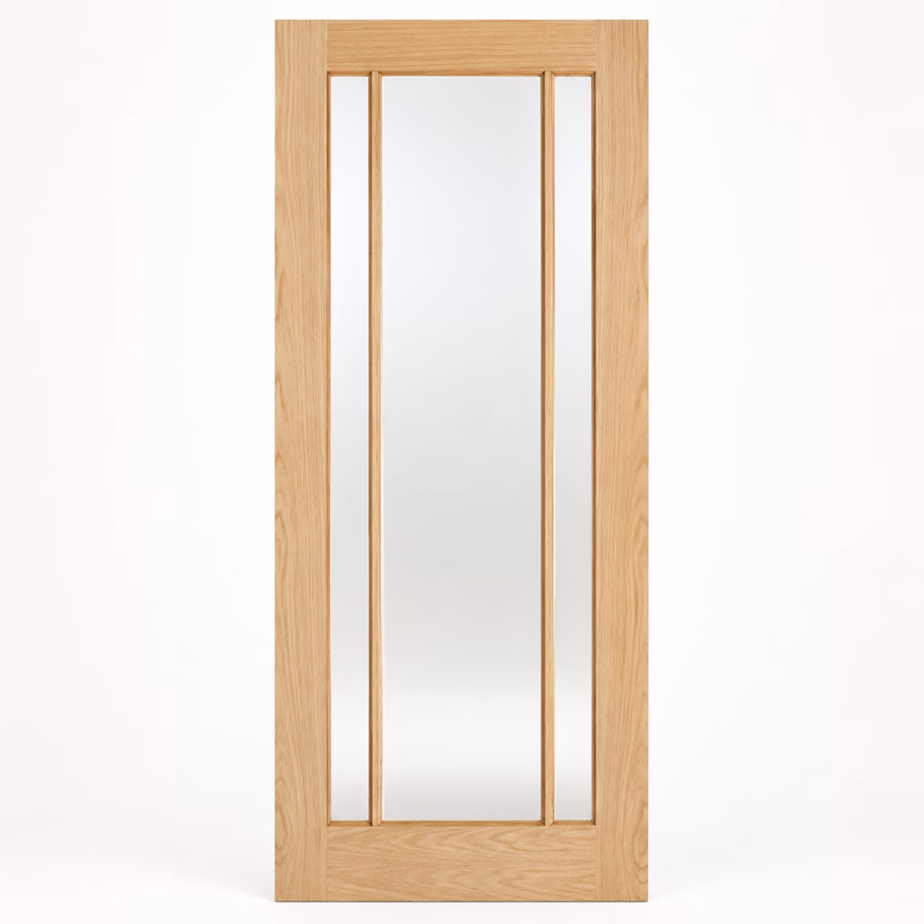 LPD Lincoln 3L Oak Clear Glazed Veneer Pre-Finished Internal Door