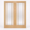 LPD Lincoln Oak 3L Clear Glazed Rebated Right-Hand Pull White Oak Veneer Unfinished Internal Door Pair