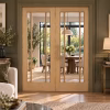 LPD Lincoln Oak 3L Clear Glazed Rebated Right-Hand Pull White Oak Veneer Unfinished Internal Door Pair lifestyle