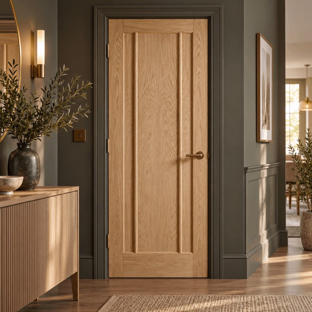 LPD Lincoln Oak Classic Design with Subtle Detailing White Oak Veneer Unfinished Internal Door