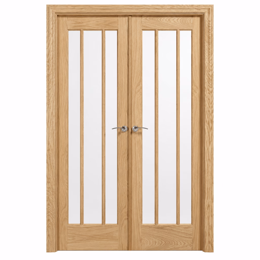 LPD Lincoln W4 Oak Clear Glazed Veneer Unfinished Internal Room Divider