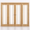 LPD Lincoln W8 Oak Clear Bevelled Glazed with Vertical Bars Unfinished Oak Room Divider