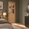 LPD London 2L Oak Traditional 2 Solid Vertical Panels Clear Glazed White Oak Veneer Unfinished Internal Door lifestyle