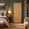 LPD London 4P Oak Traditional Vertical Panel Design White Oak Veneer Unfinished Internal Door lifestyle