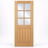 LPD Mexicano 6L Oak Classic Panel Design Clear Bevelled Glazed White Oak Veneer Pre-Finished Internal Door