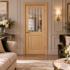 LPD Mexicano Half Light Oak Clear Glazed with Frosted Lines Square Cut Vertical Groove Design White Oak Veneer Unfinished Internal Door lifestyle